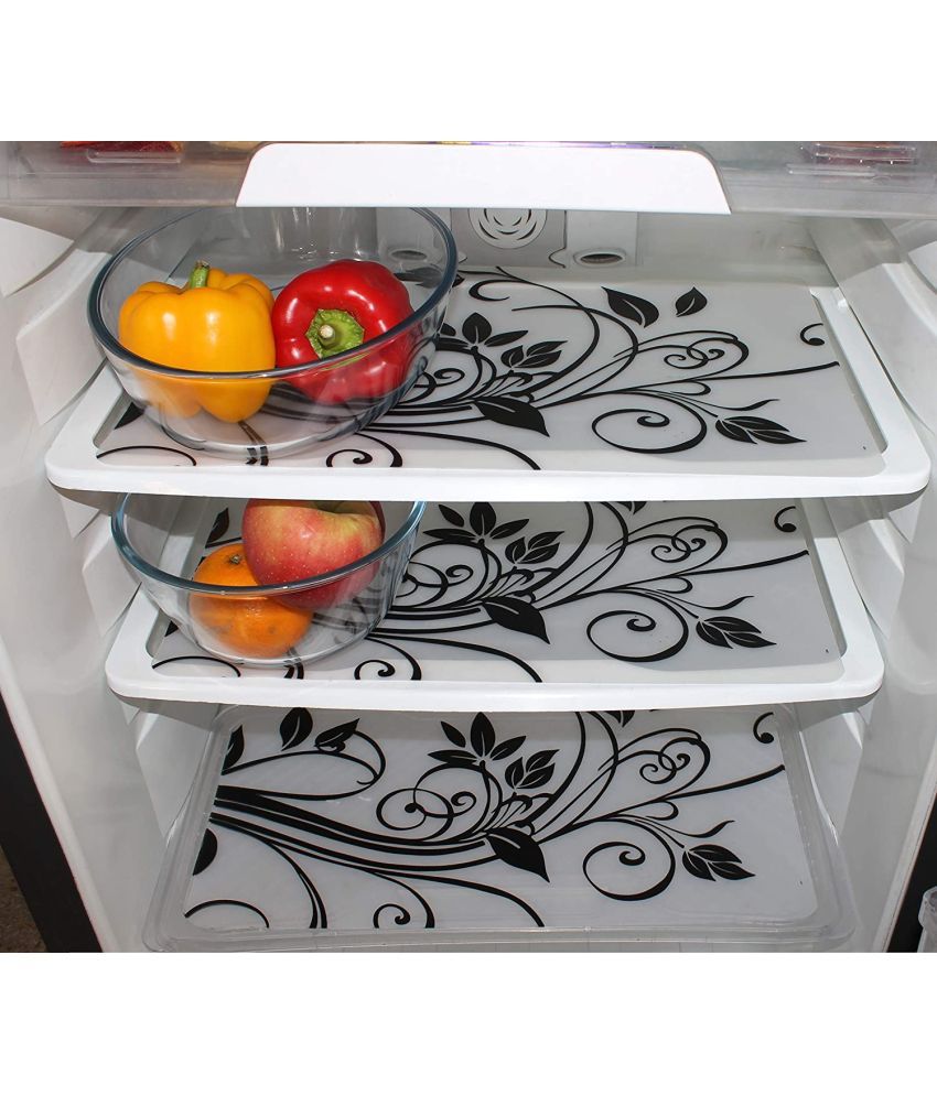     			Revexo - PVC Multicolor Fridge Mats ( Pack of 3 )