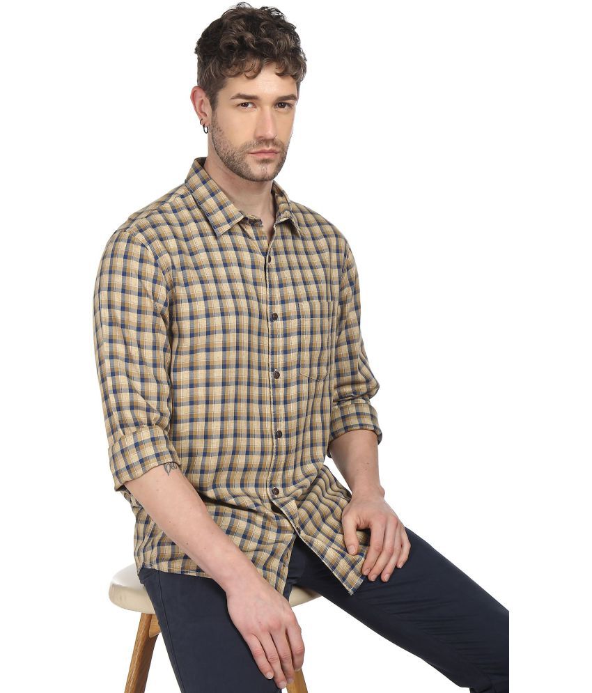     			Ruggers - Cotton Blend Regular Fit Beige Men's Casual Shirt ( Pack of 1 )
