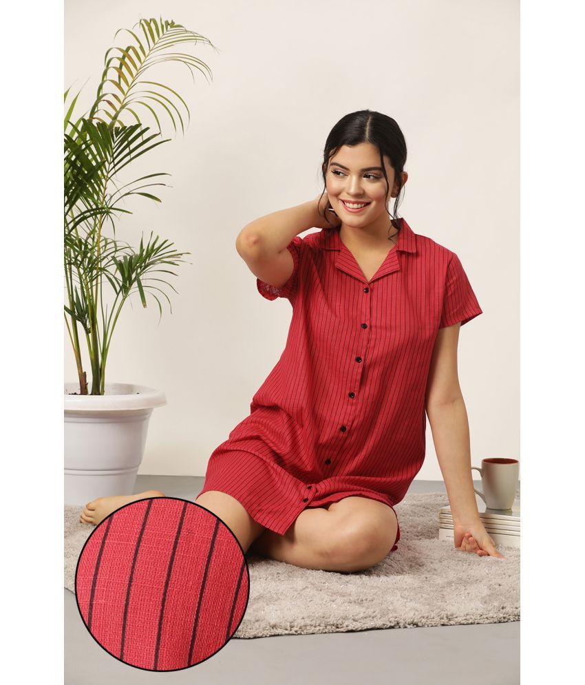     			Clovia 100% Cotton Nighty & Night Gowns - Red