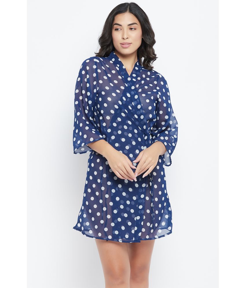     			Clovia Georgette Robes - Blue