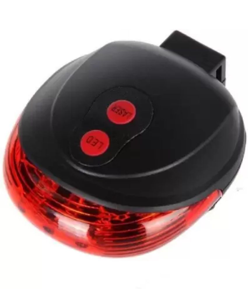     			Saiyam Laser Tail Light Warning Lamp Flashing LED with Laser waterproof cycle Bike Rear LED Rear Break Light (Red, Black)