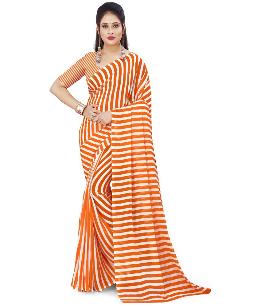     			ANAND SAREES - Orange Georgette Saree With Blouse Piece ( Pack of 1 )