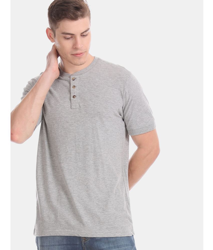     			Aeropostale - Cotton Regular Fit Grey Men's T-Shirt ( Pack of 1 )