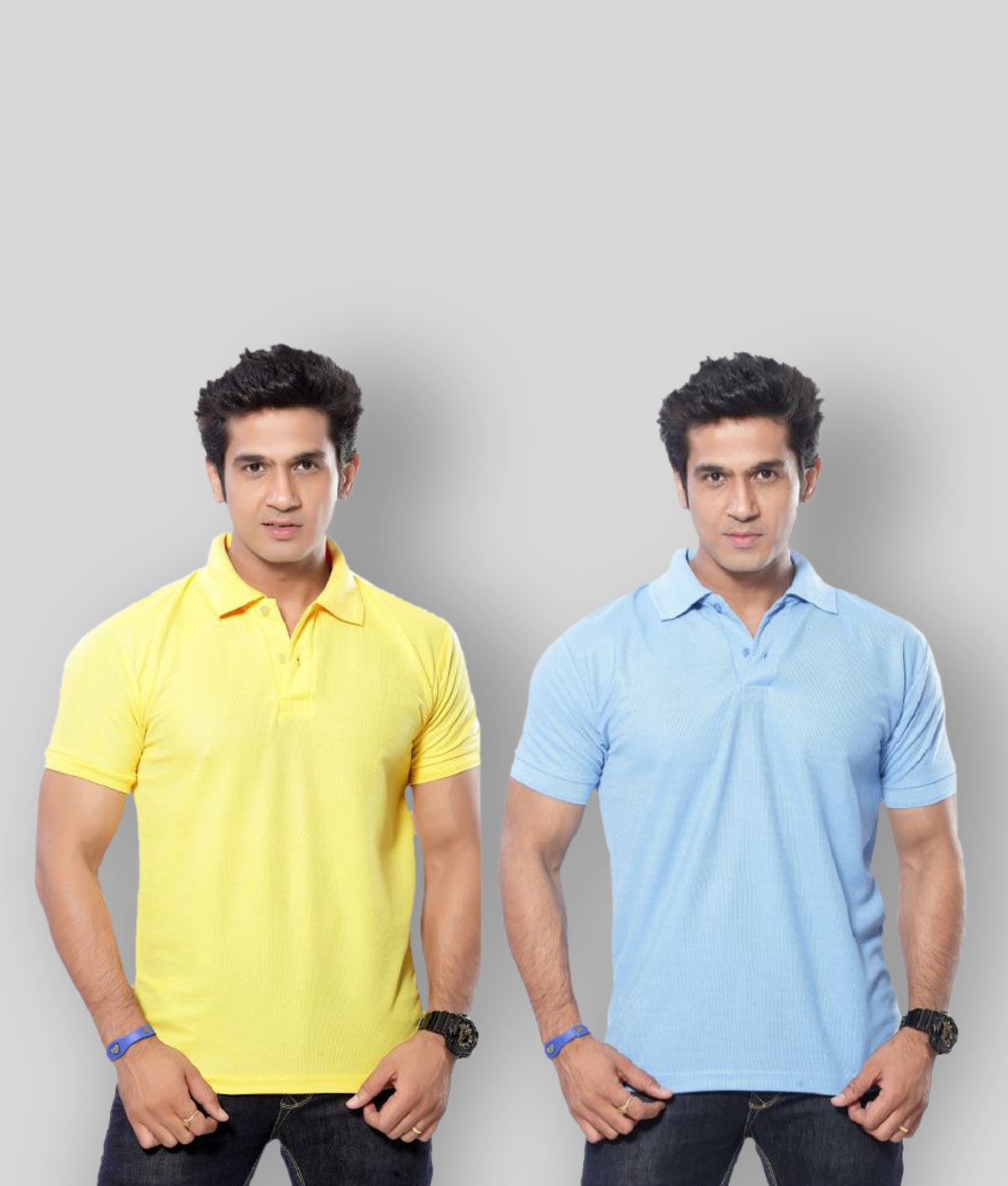     			in365 - Blue Cotton Blend Regular Fit Men's Polo T Shirt ( Pack of 2 )