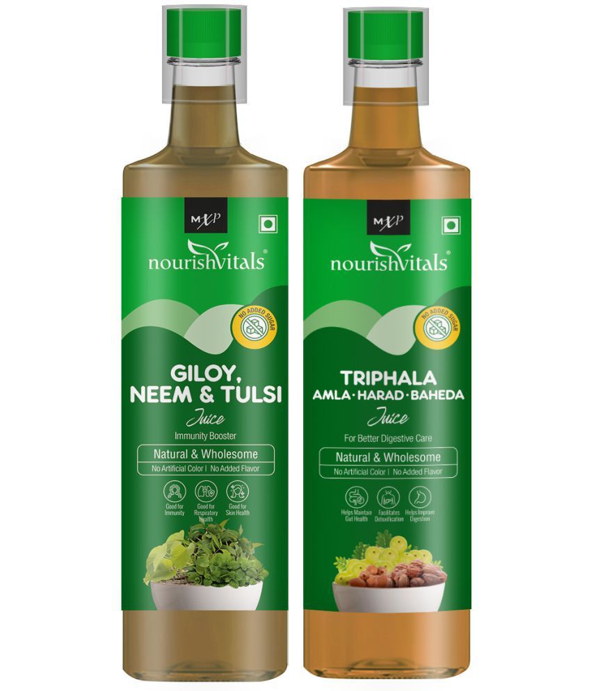 NourishVitals Triphala Amla Giloy Neem Vegetable Juice 500 ml Pack of 2
