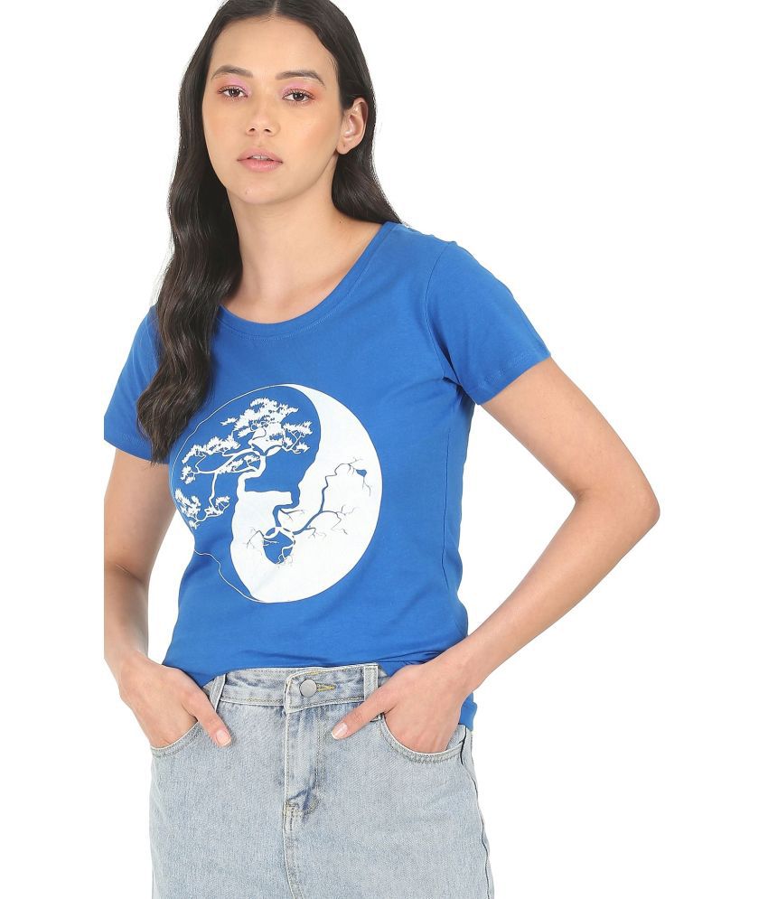    			Sugr - Cotton Blend Regular Blue Women's T-Shirt ( Pack of 1 )