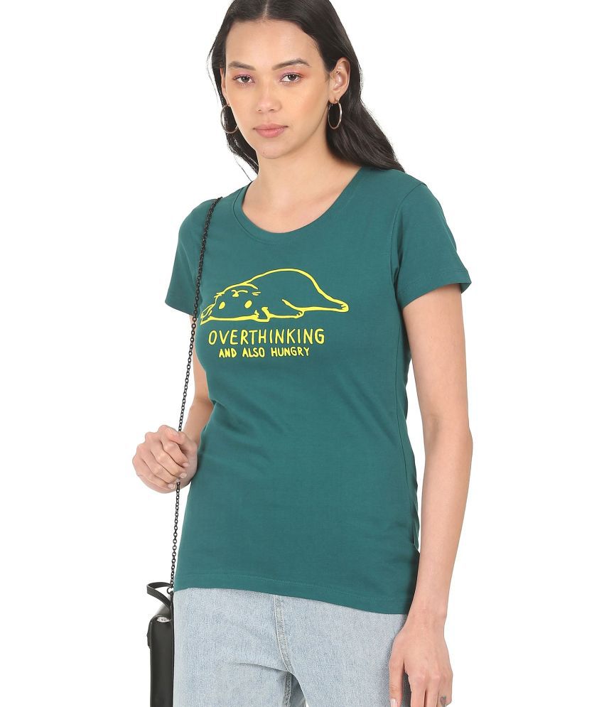    			Sugr - Cotton Blend Regular Green Women's T-Shirt ( Pack of 1 )