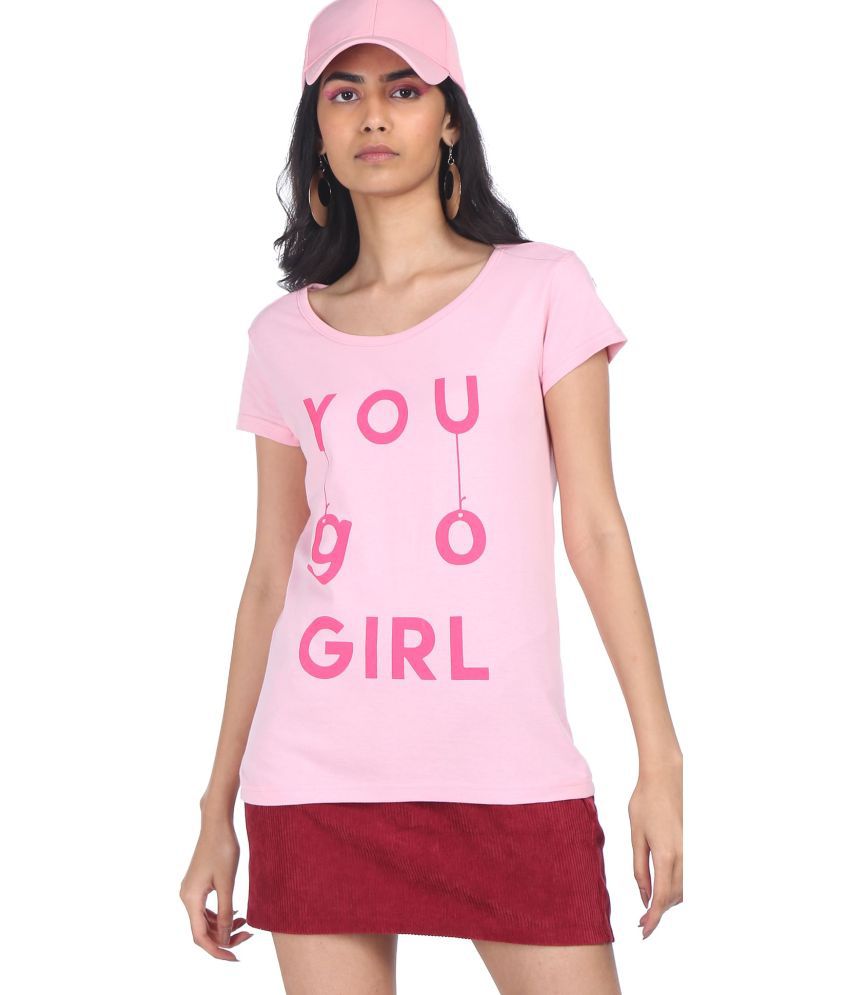     			Sugr - Cotton Blend Regular Pink Women's T-Shirt ( Pack of 1 )
