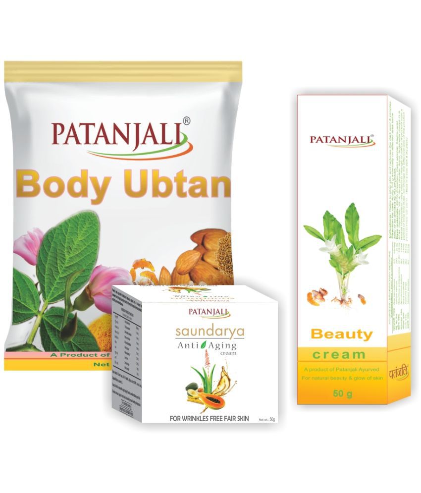     			Patanjali body ubtan +beauty cream+anti ageing cream-Combo