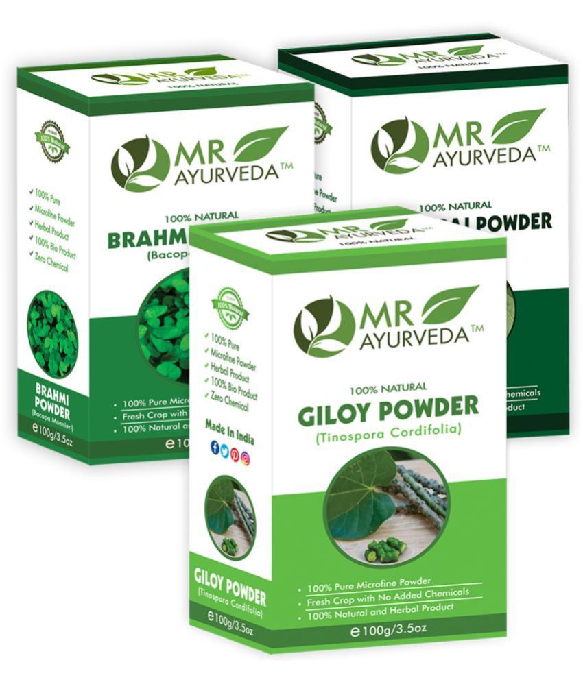     			MR Ayurveda Giloy, Brahmi & Bhringraj Powder Hair Scalp Treatment 300 g Pack of 3