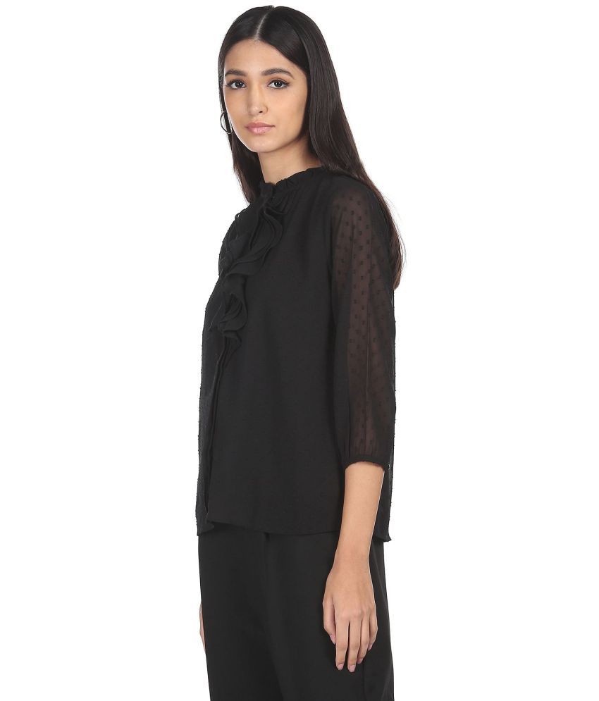     			Shffl - Polyester Black Women's Shirt Style Top ( Pack of 1 )