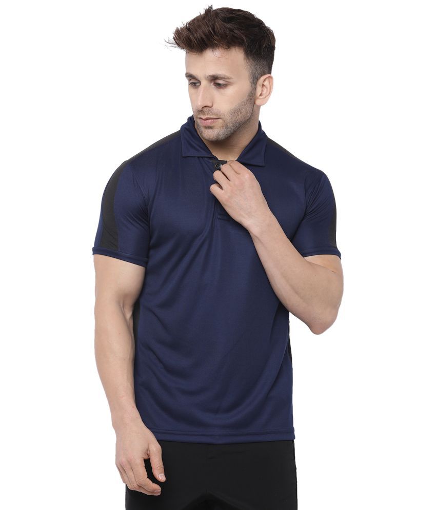     			Chkokko - Polyester Regular Fit Navy Blue Men's Sports Polo T-Shirt ( Pack of 1 )