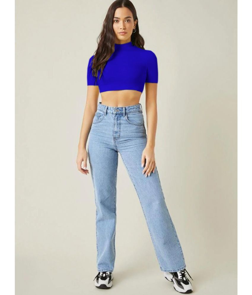     			Dream Beauty Fashion - Blue Polyester Women's Crop Top ( Pack of 1 )