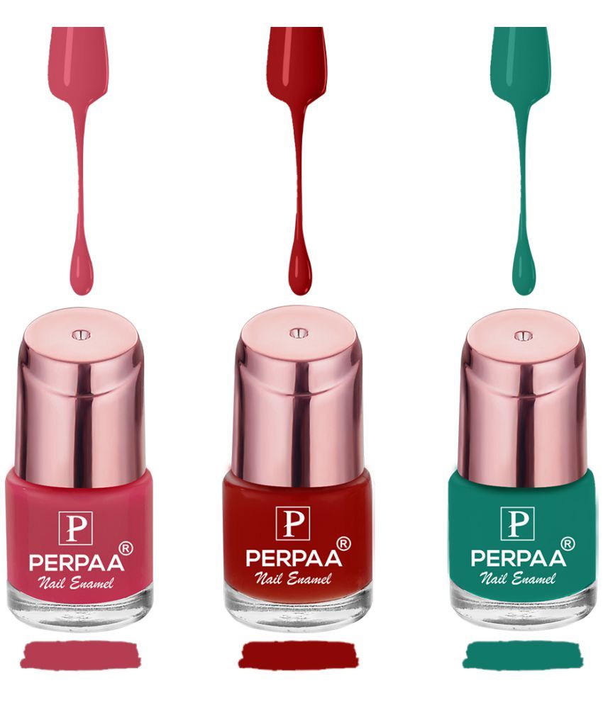     			Perpaa Perpaa Nail Polish Peacock Green Glossy Pack of 3 200 mL