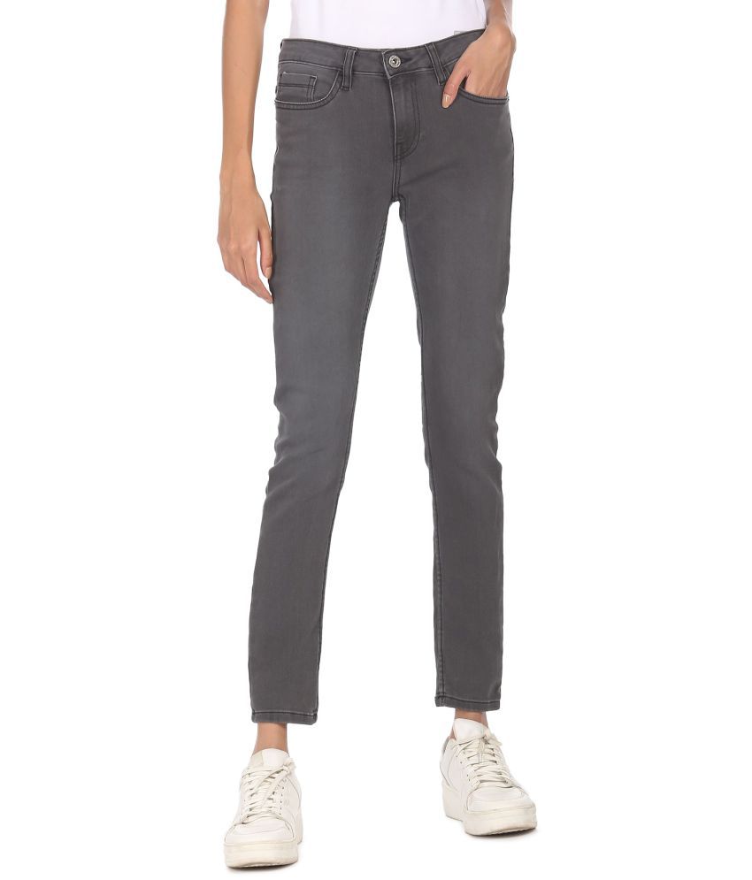     			Sugr - Cotton Blend Regular Grey Women's Jeans ( Pack of 1 )