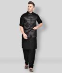 Hangup - Black Cotton Regular Fit Men's Pathani Suit ( Pack of 1 )