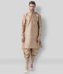 Hangup - Khaki Silk Regular Fit Men's Dhoti Kurta Set ( Pack of 1 )