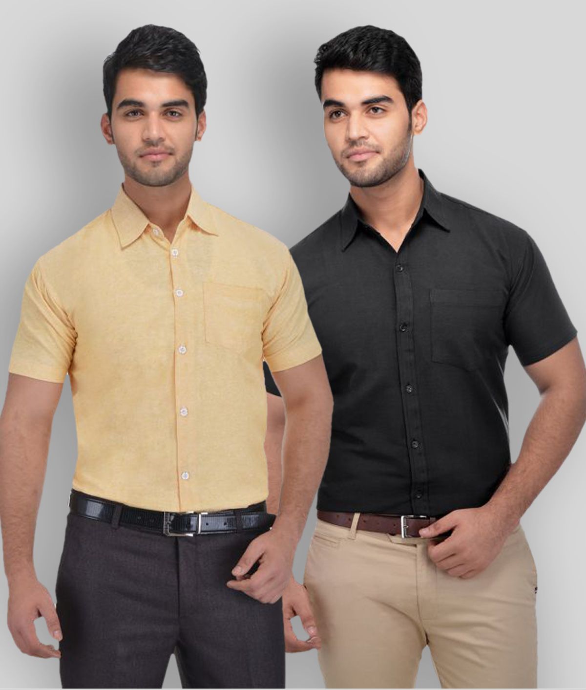     			DESHBANDHU DBK - Multicolor Cotton Regular Fit Men's Formal Shirt (Pack of 2)