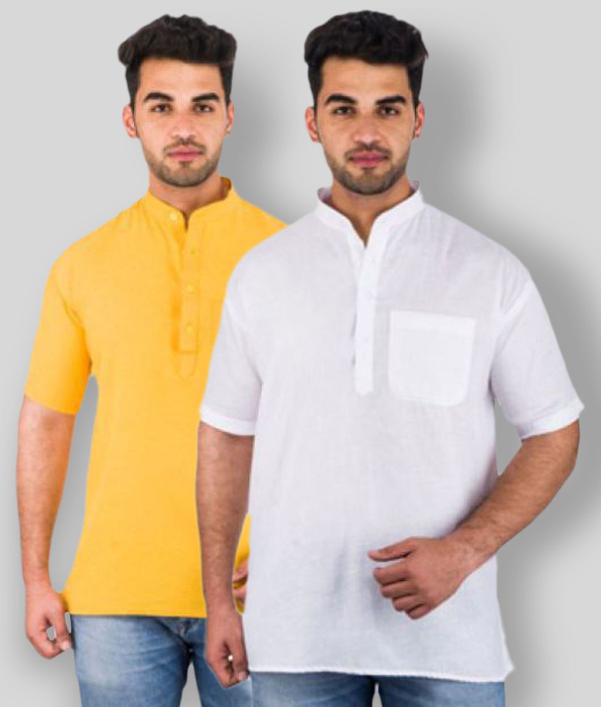     			DESHBANDHU DBK - Multicolor Cotton Men's Regular Kurta ( Pack of 2 )