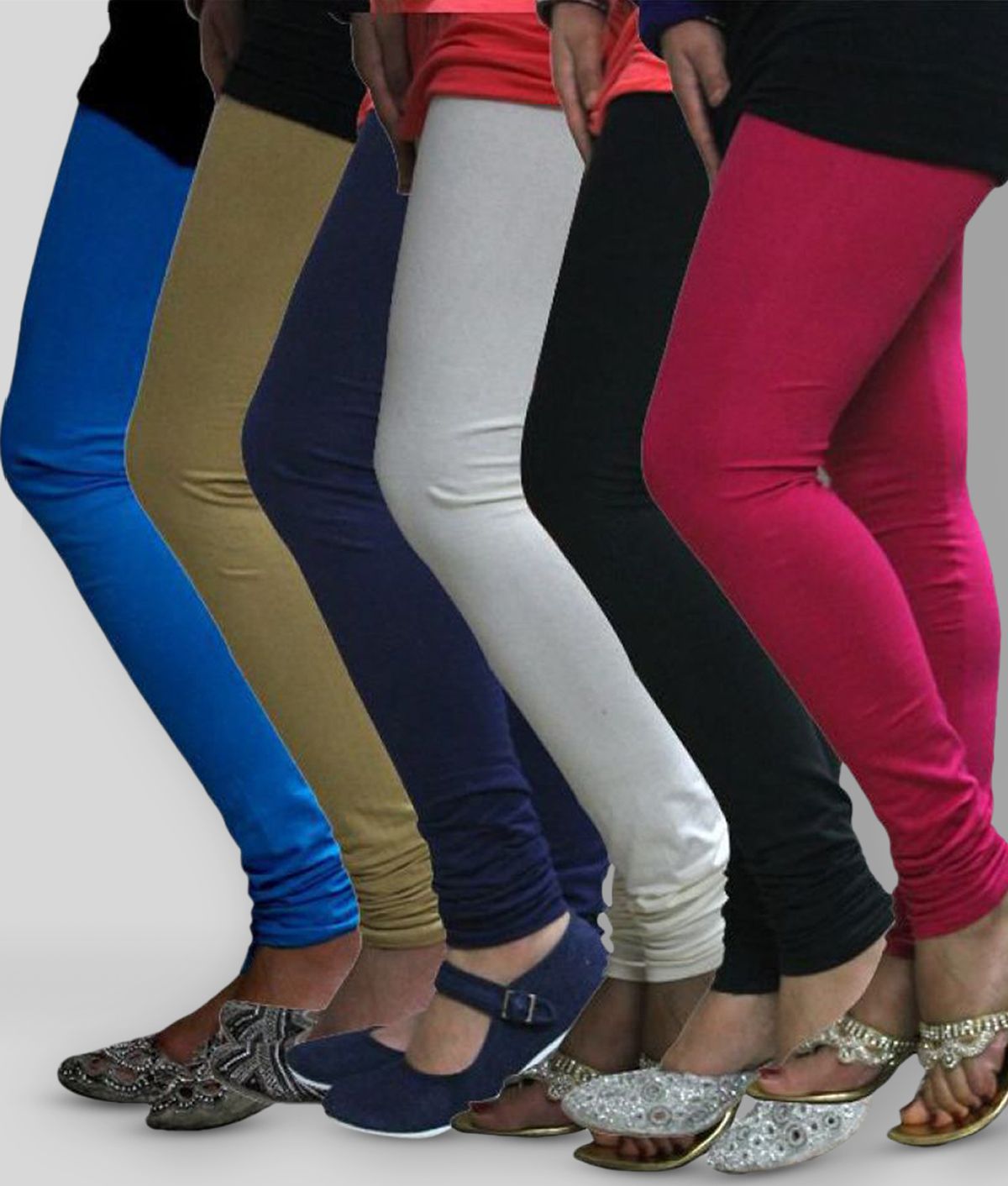     			FnMe - Multicolor Cotton Blend Women's Leggings ( Pack of 6 )