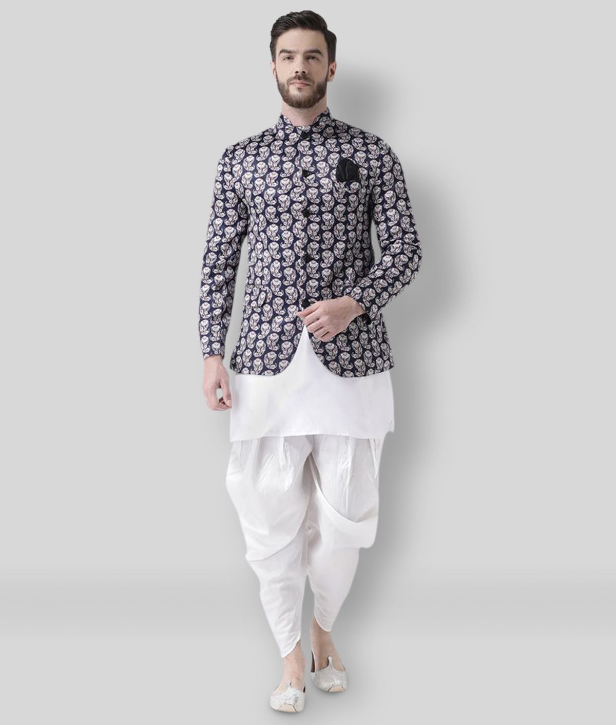     			Hangup - Multicolor Polyester Regular Fit Men's Dhoti Kurta Set ( Pack of 1 )