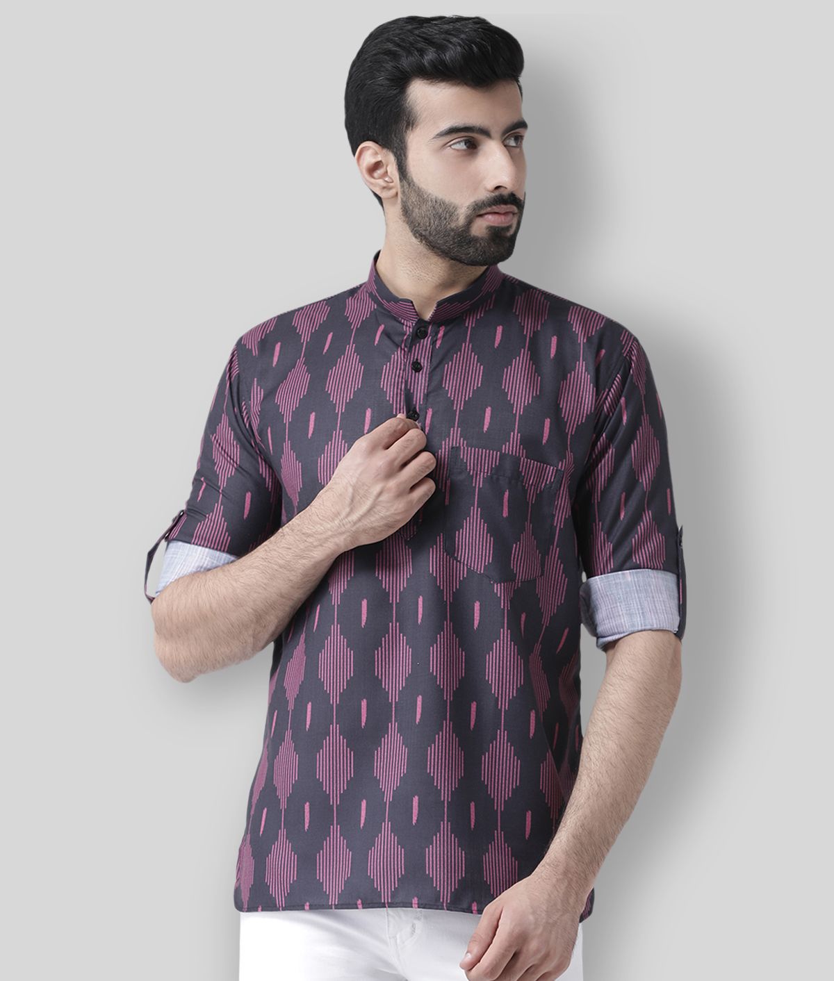     			Hangup - Purple Cotton Men's Kurta ( Pack of 1 )