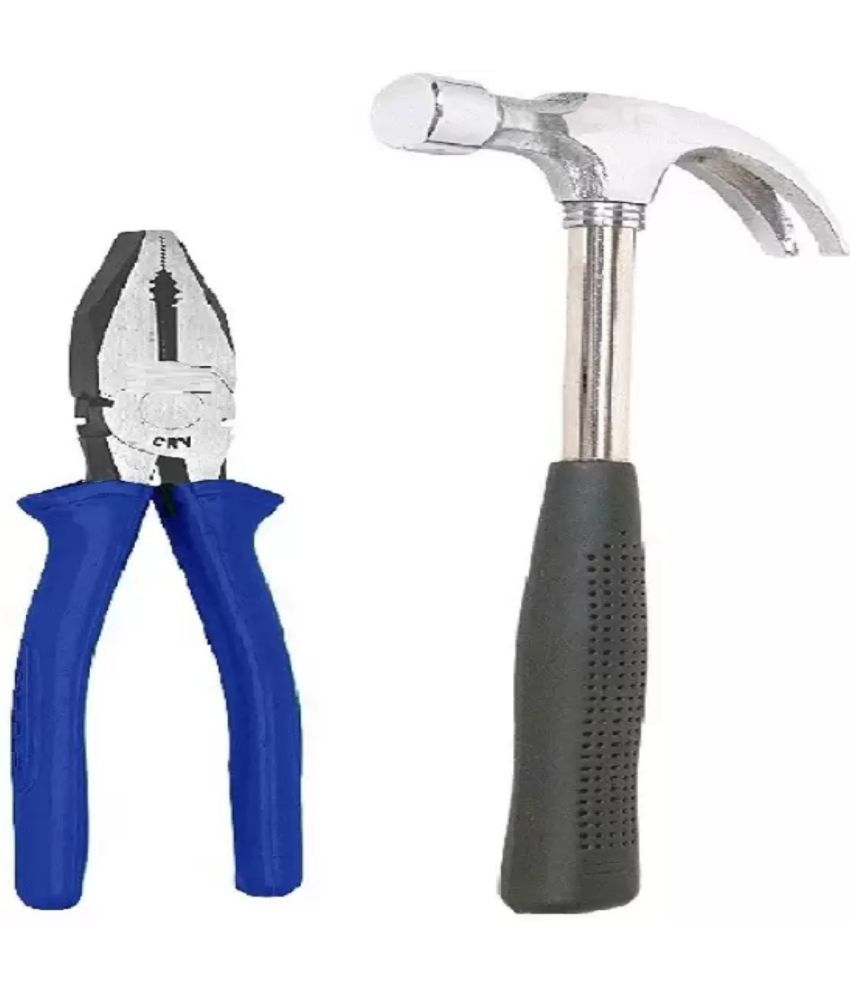     			Kadio Hand tool set of 2 - 8 Inch Plier with 10 Inch Claw Hamer (Heavy Duty / Rubber Grip)