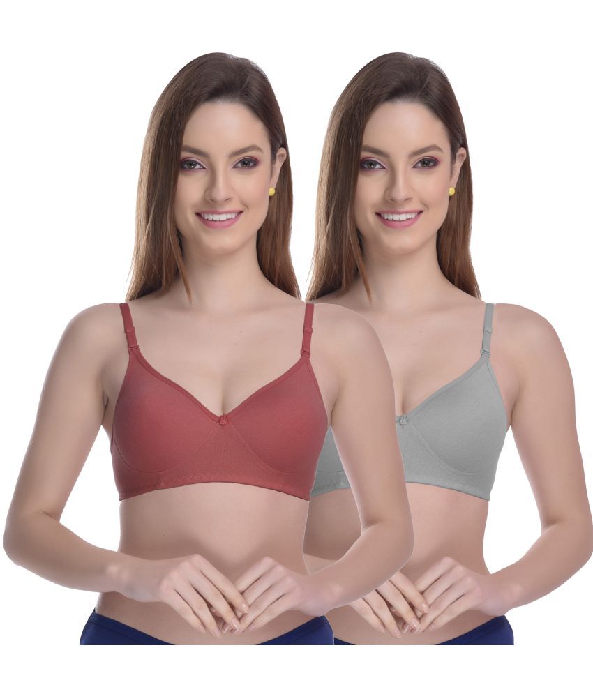     			Madam Pack of 2 Cotton Blend Lightly Padded Women's Everyday Bra ( Multicolor )