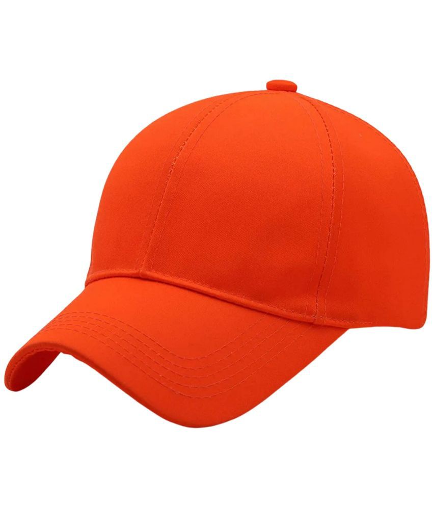 Zacharias - Cotton Blend Orange Men's Cap ( Pack of 1 )