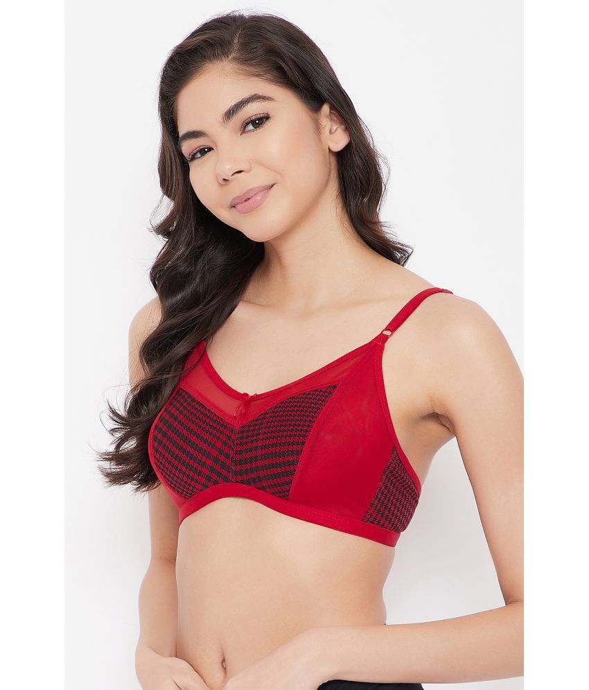     			Clovia 100% Cotton Non Padded Women's Everyday Bra ( Red )