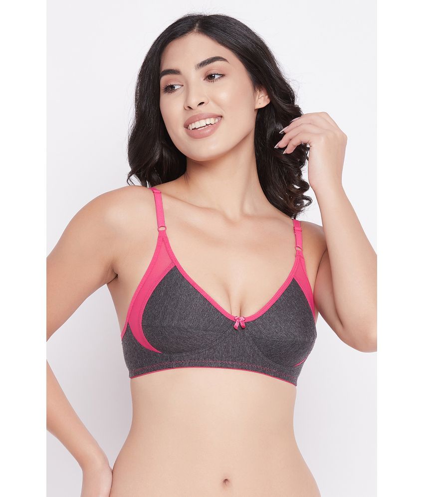     			Clovia Cotton Blend Non Padded Women's T-Shirt Bra ( Grey Melange )