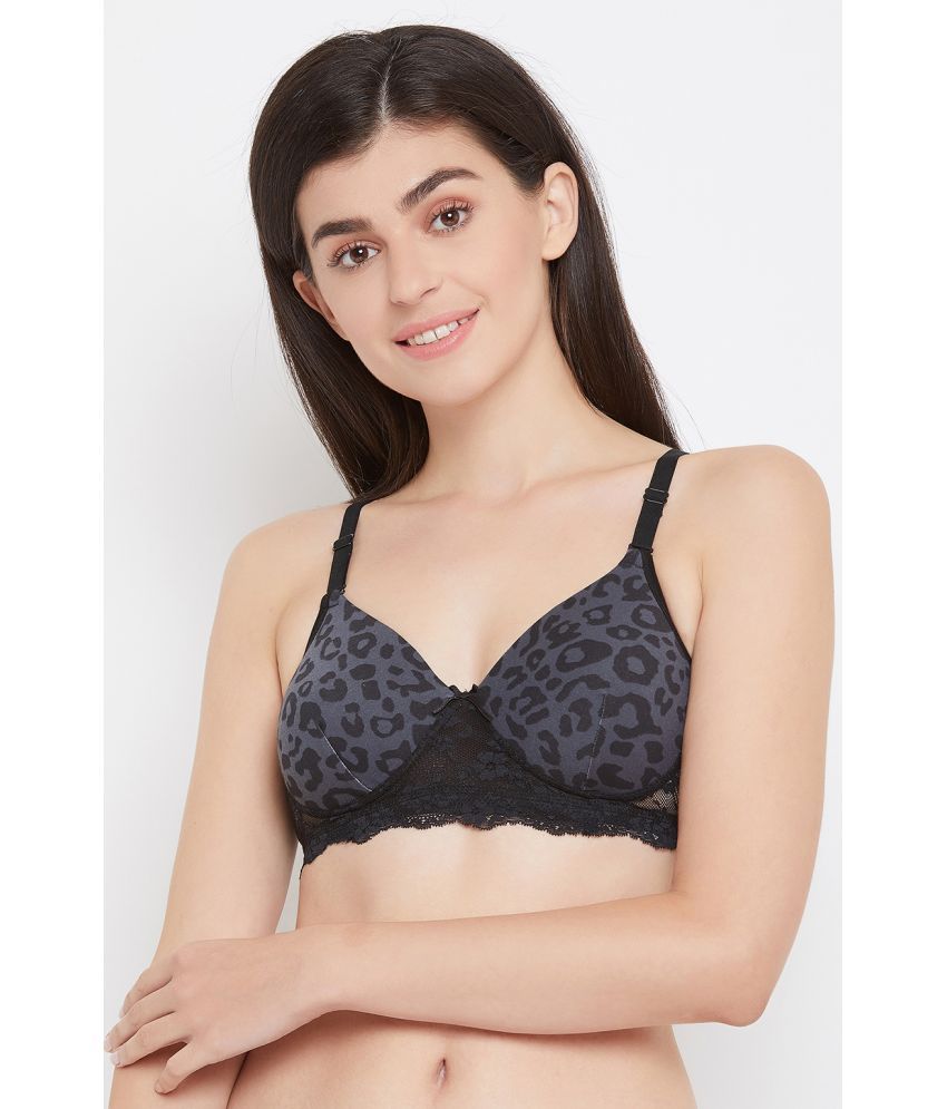     			Clovia Lace Lightly Padded Women's T-Shirt Bra ( Black )