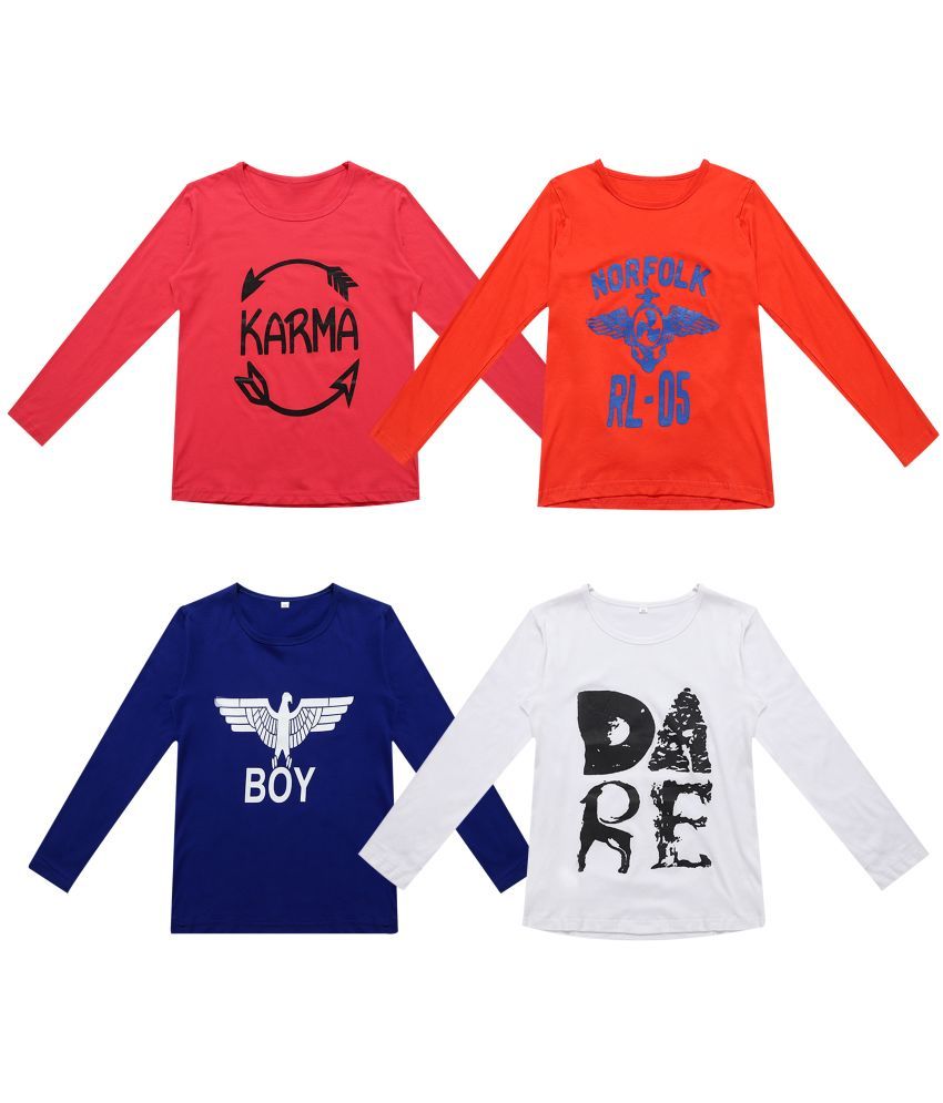     			Diaz - 100% Cotton Regular Fit Multicolor Boys T-Shirt ( Pack of 4 )