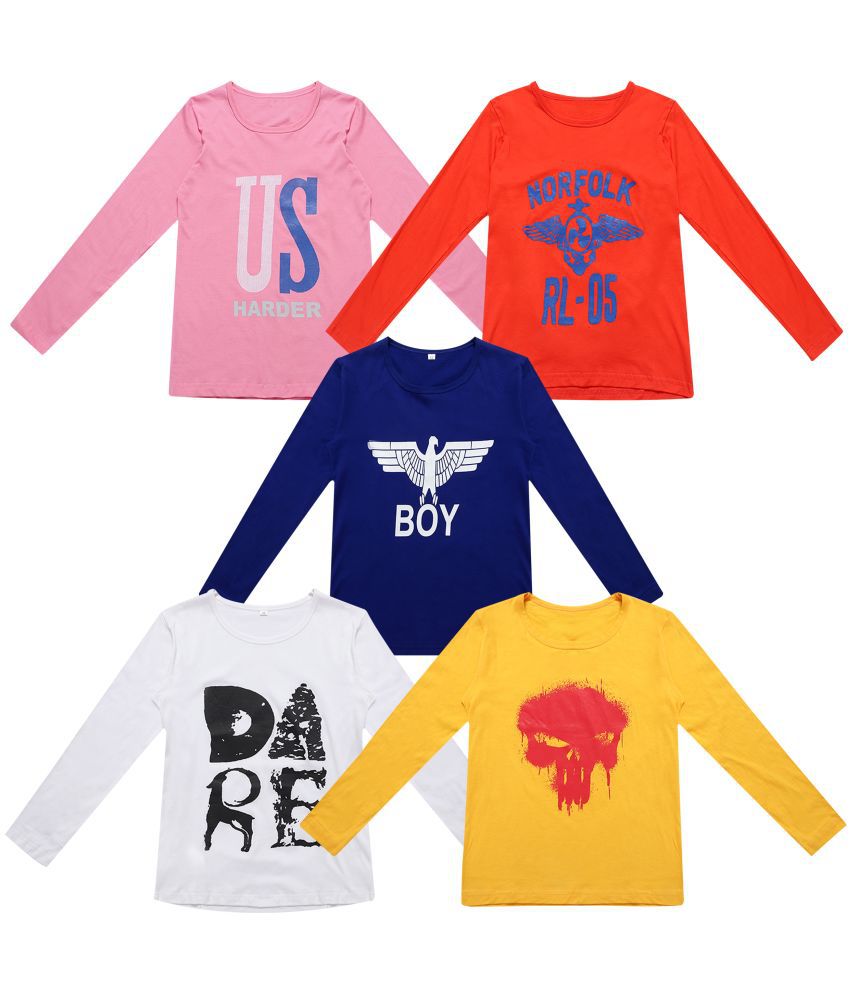     			Diaz - 100% Cotton Regular Fit Multicolor Boys T-Shirt ( Pack of 5 )