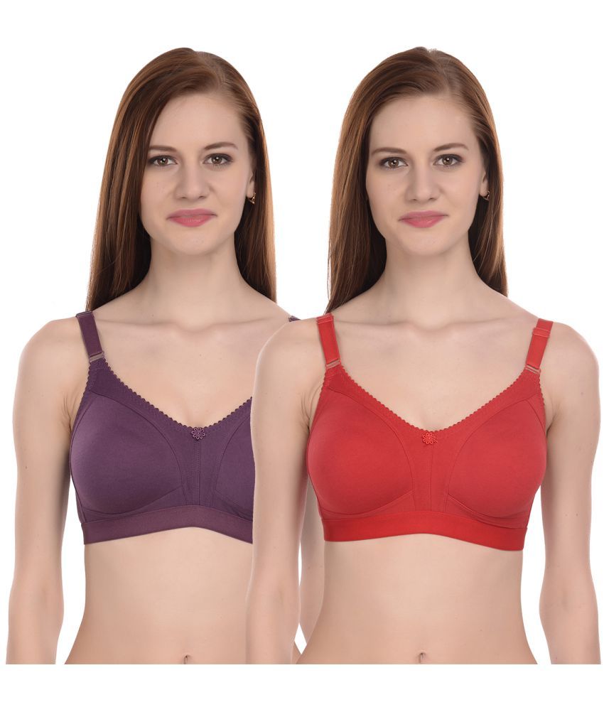     			Elina Pack of 2 100% Cotton Non Padded Women's T-Shirt Bra ( Multicolor )