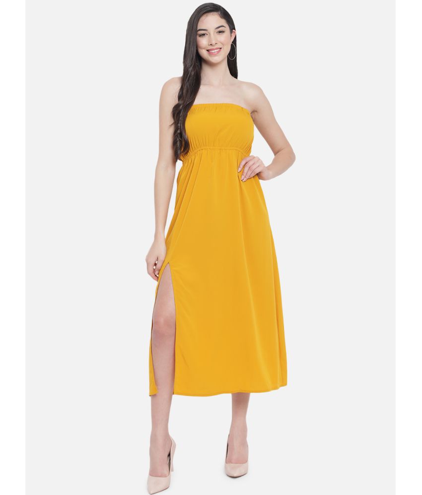     			ALL WAYS YOU - Polyester Yellow Women's Side Slit Dress ( Pack of 1 )