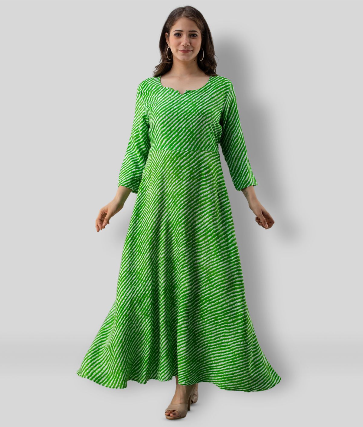     			Frionkandy - Green Rayon Women's A- line Dress ( Pack of 1 )