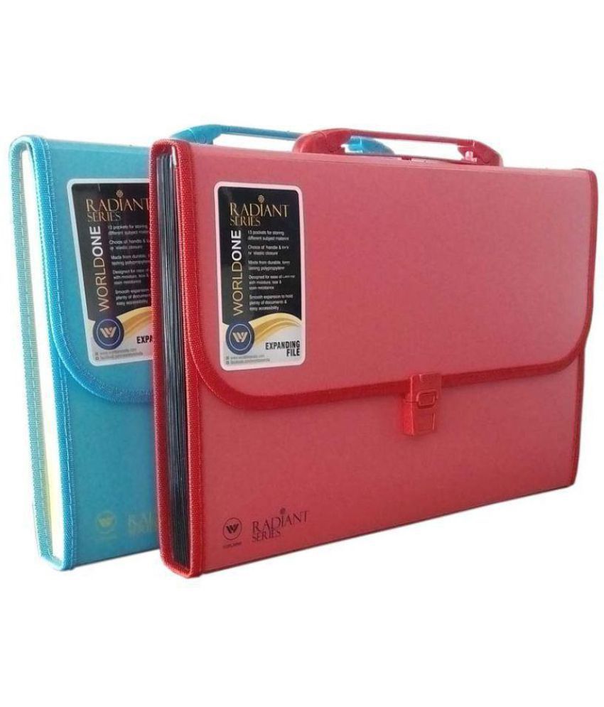 WorldOne - Assorted/Multicolour Expandable File ( Pack of 2 )