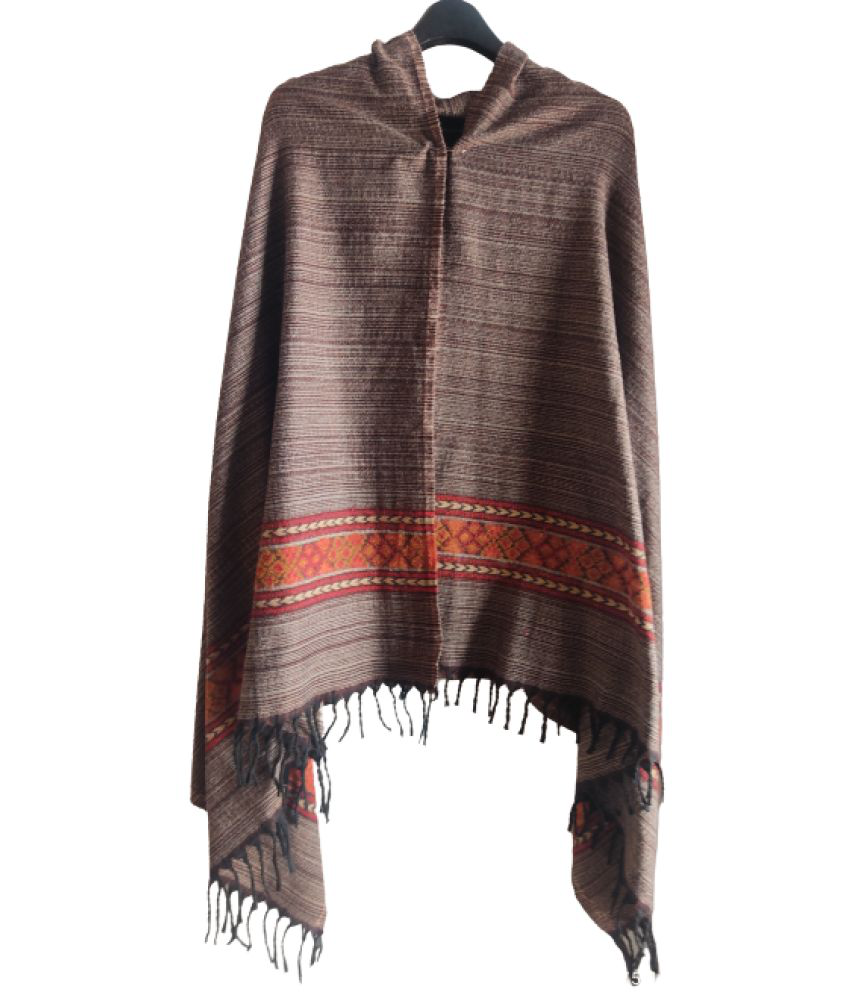 new india trends Brown Self Shawl - Single