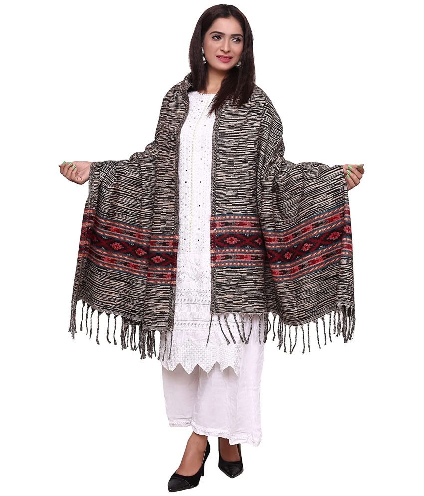     			new india trends Grey Kashmiri Shawl - Single