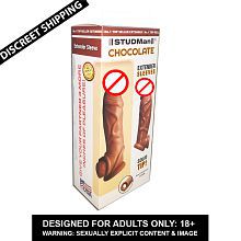 Adultvilla Brown Ext. Penis Sleeve Condom Crystal Condom Condom Penis Sleeve Silicone Cock Sleeve Penis Enlarger Sleeve for Male/Men