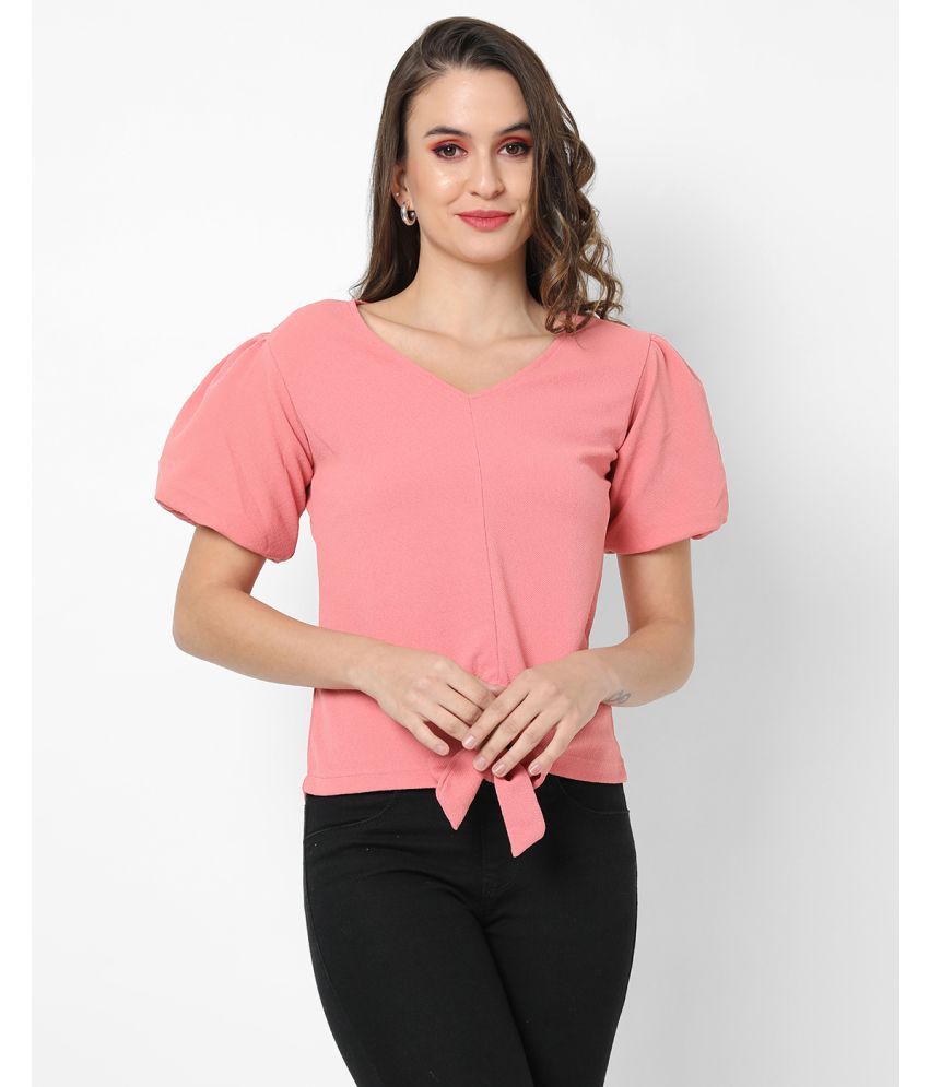     			Campus Sutra - Polyester Pink Women's Knot Front Top ( Pack of 1 )