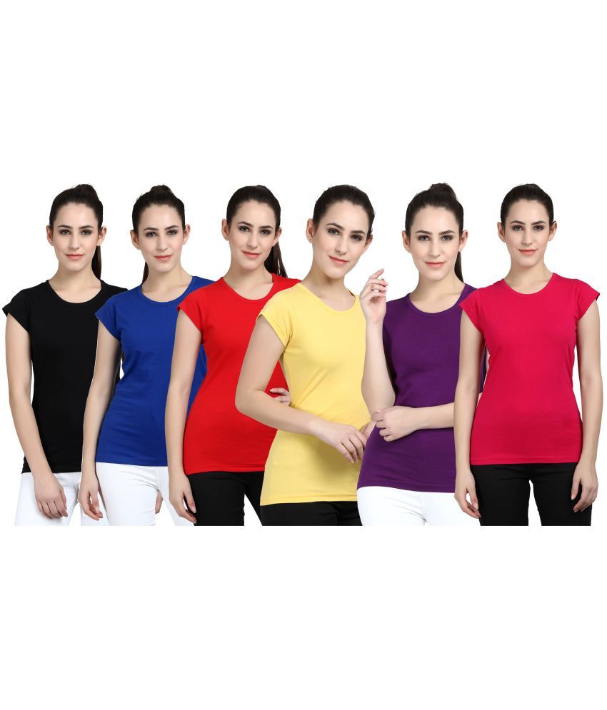     			Diaz - 100% Cotton Regular Multicolor Women's T-Shirt ( Pack of 6 )