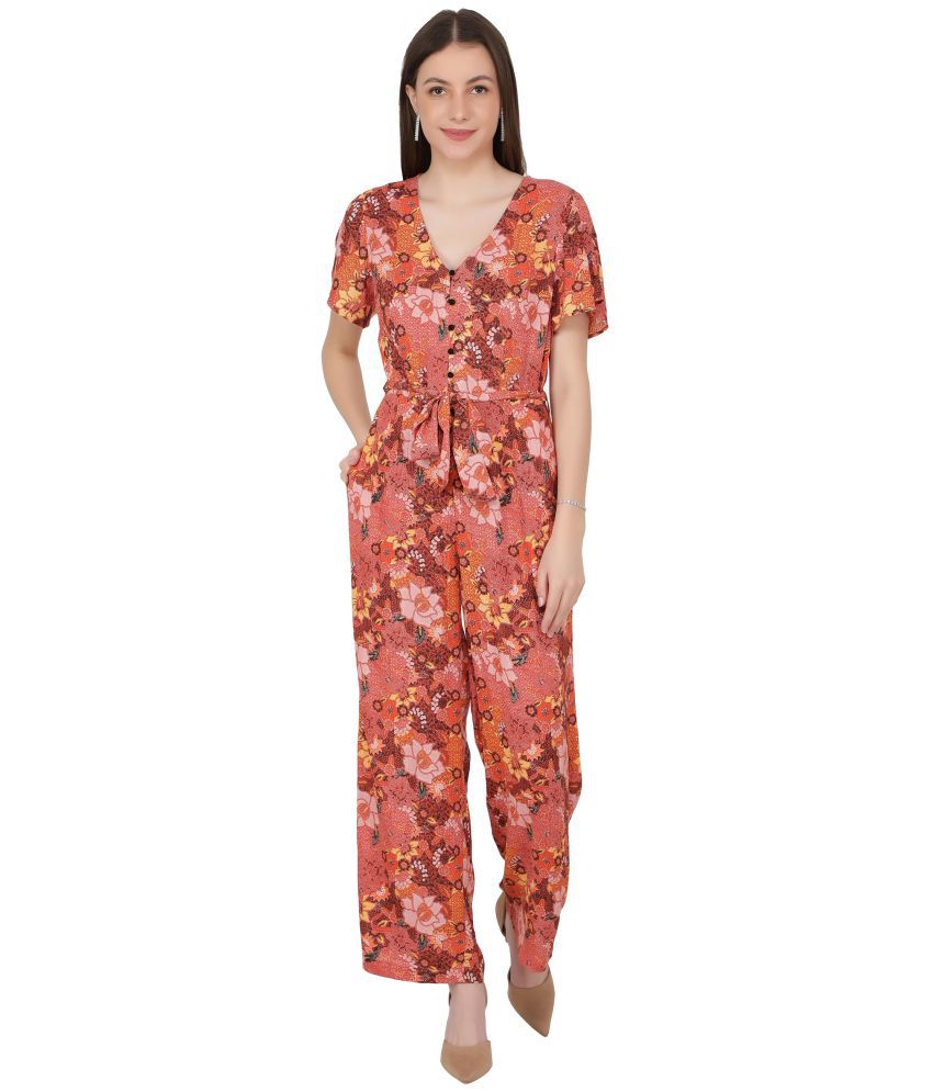     			NUEVOSDAMAS - Rayon Regular Fit Red Women's Jumpsuit ( Pack of 1 )