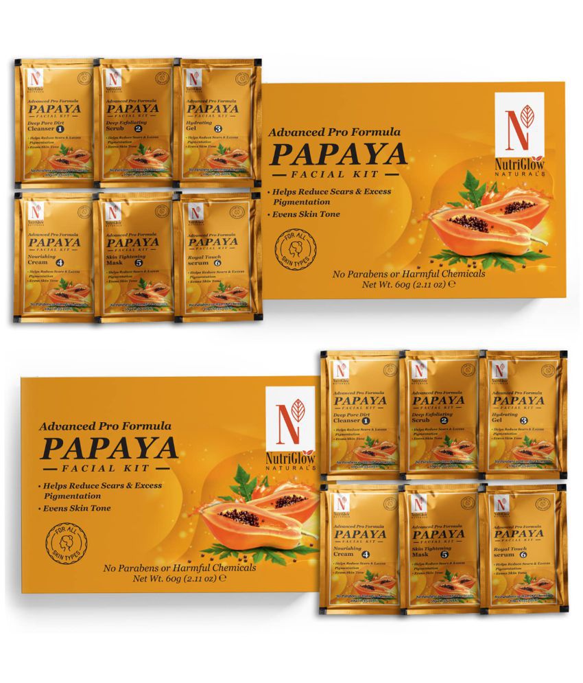     			NutriGlow Advanced Pro Formula Papaya Facial Kit for Glowing Skin, Each 60gm (Pack of 2)