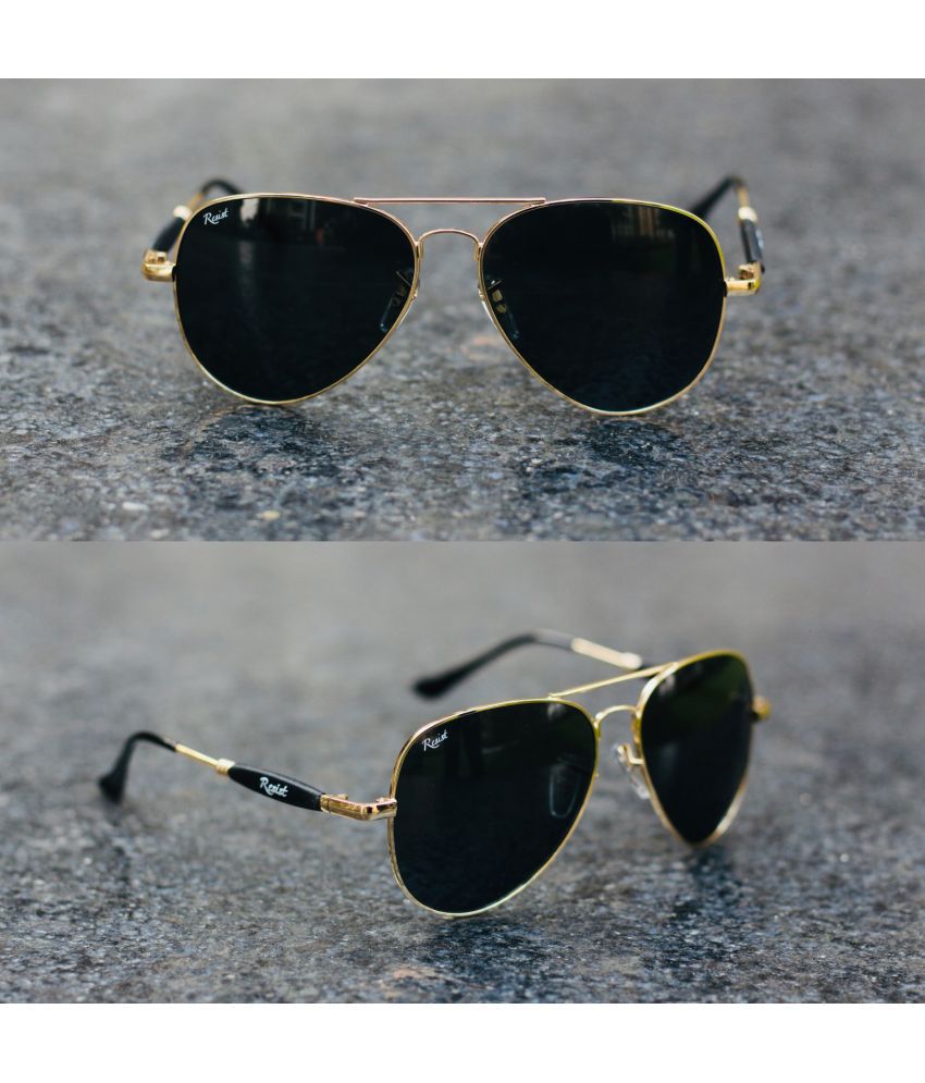 RESIST EYEWEAR - Rose Gold Pilot,Round Sunglasses ( Pack of 1 )