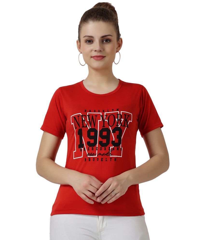 Affair - Red Cotton Blend Regular Women's T-Shirt ( Pack of 1 )