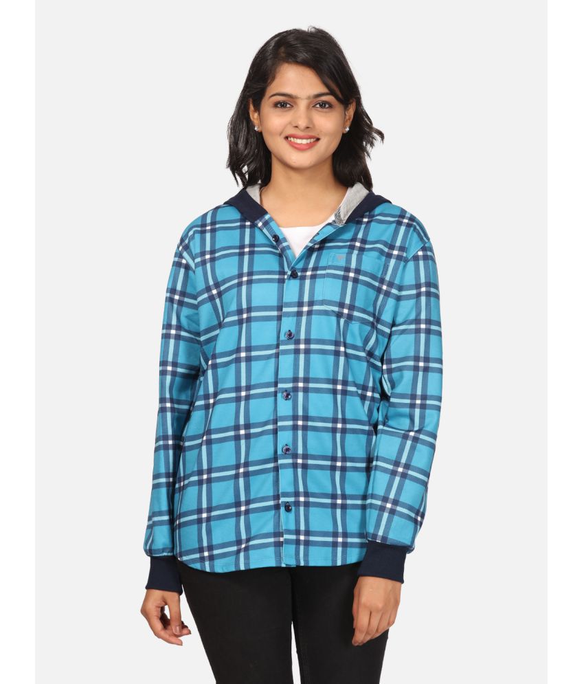     			HELLCAT - Blue Cotton Blend Women's Shirt Style Top ( Pack of 1 )