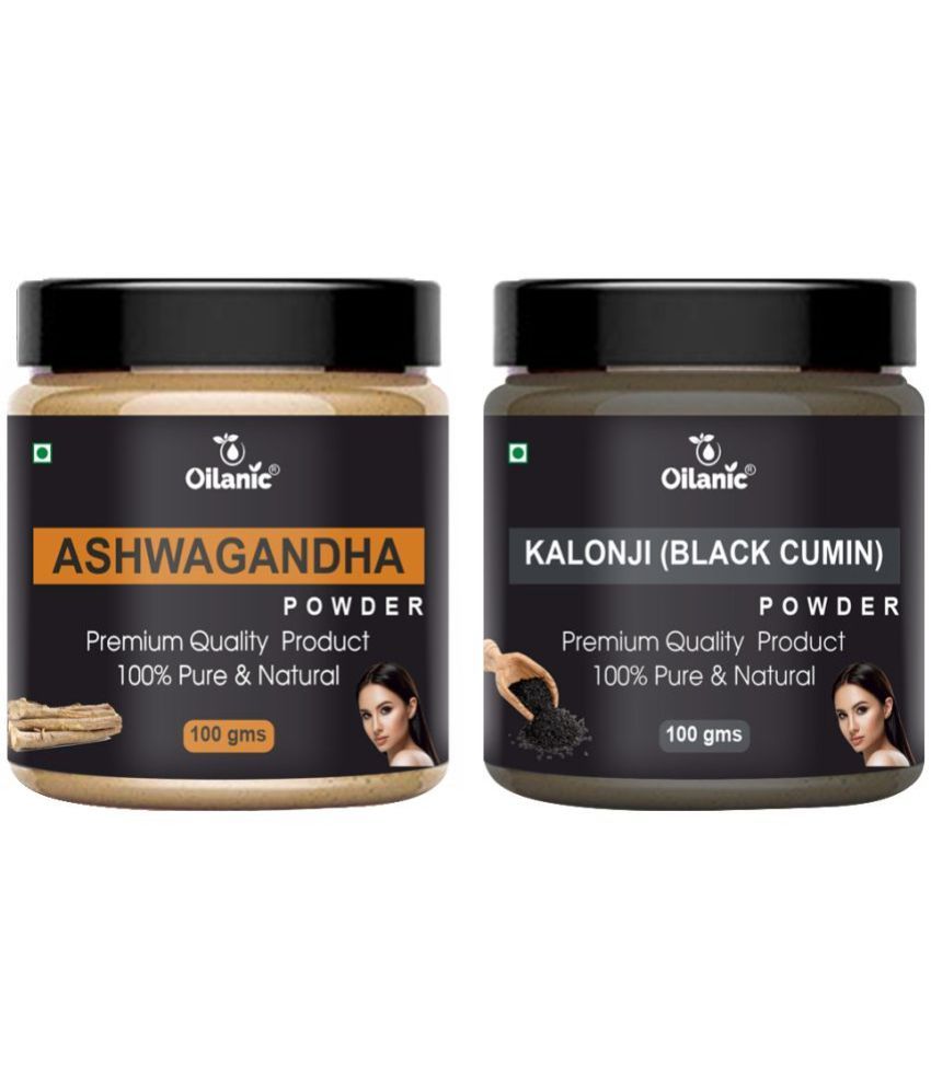     			Oilanic 100% Pure Ashwagandha Powder & Kalonji Powder For Skincare Hair Mask 200 g Pack of 2