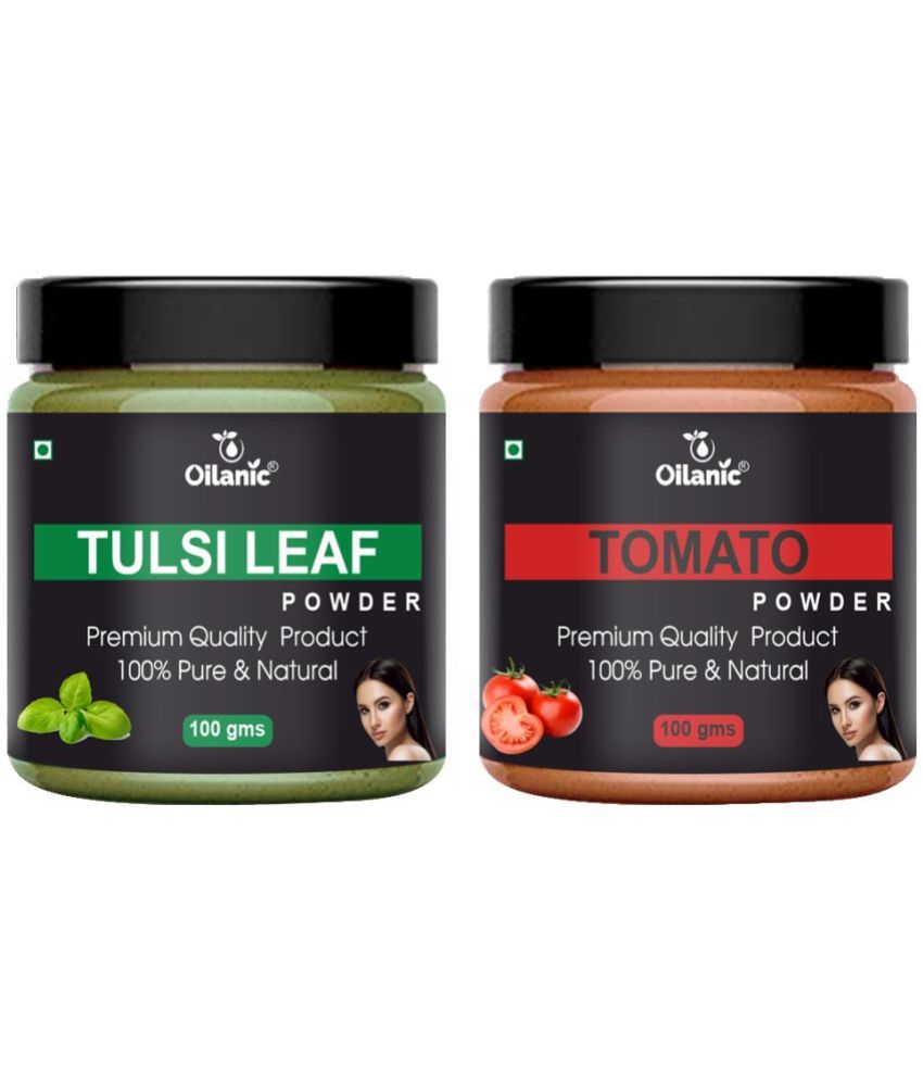     			Oilanic 100% Pure Tulsi Powder & Tomato Powder For Skincare Hair Mask 200 g Pack of 2